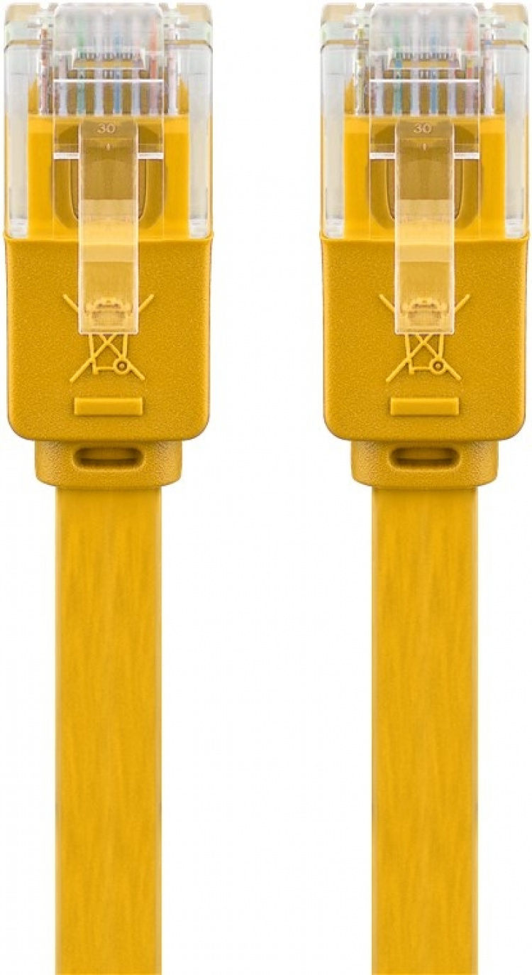 Goobay CAT 6 platt patchkabel, U/UTP, gul kopparledare (CU), 3 m Goobay CAT 6 platt patchkabel, U/UTP, gul kopparledare (CU), 3 m