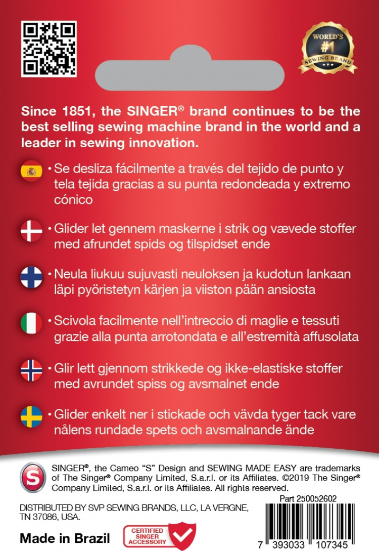 Singer universal nålsortiment, 5 st Singer universal nålsortiment, 5 st