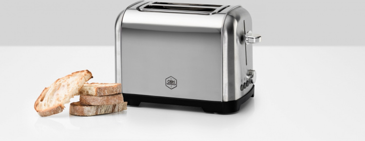 OBH Nordica Metropolitan brödrost, för 2 skivor, stål