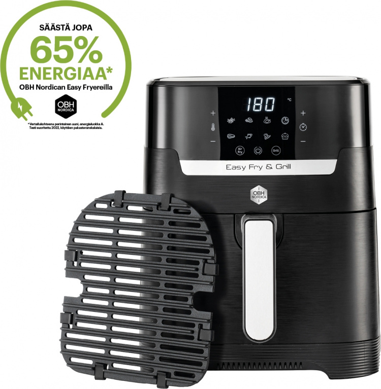 OBH Nordica Easy Fry & Grill Precision Airfryer med grillfunktion, Svart OBH Nordica Easy Fry & Grill Precision Airfryer med grillfunktion, Svart