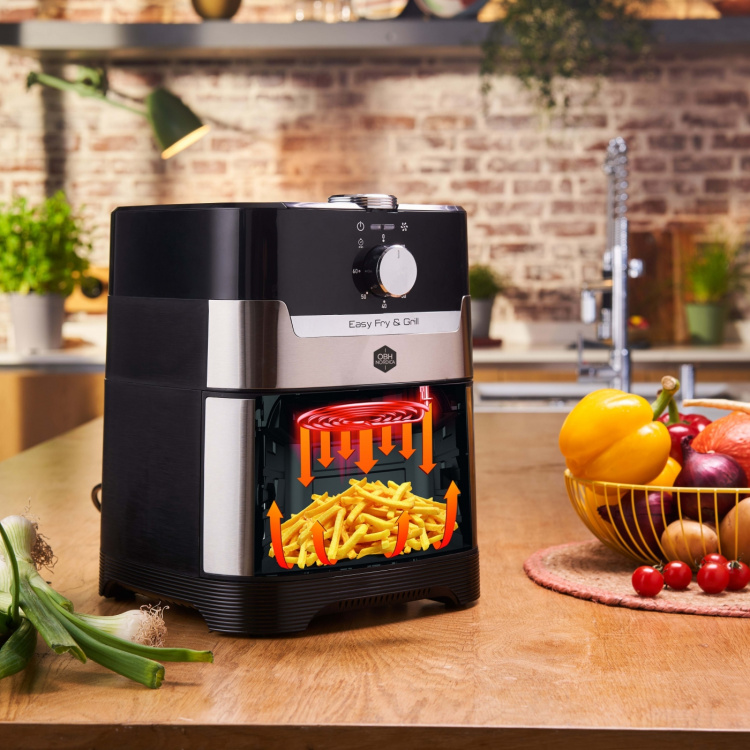 OBH Nordica Easy Fry & Grill Classic+ 2-i-1 airfryer, stål