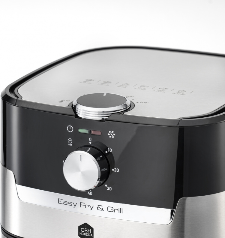 OBH Nordica Easy Fry & Grill Classic+ 2-i-1 airfryer, stål