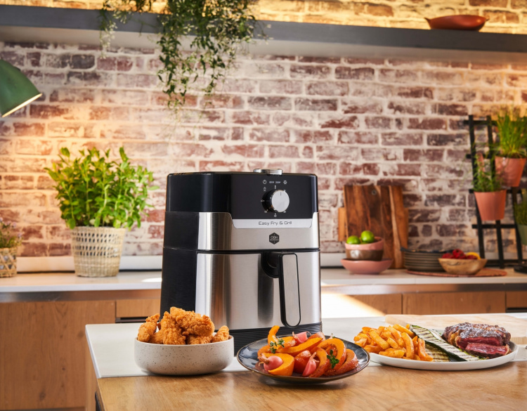 OBH Nordica Easy Fry & Grill Classic+ 2-i-1 airfryer, stål