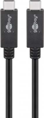 Goobay USB-C™-kabel USB 3.2 Gen 2x2, USB-PD, 5A, 1 m, svart USB-C™ plugg > USB-C™ plugg