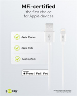 Goobay Apple Lightning laddningssats (5 W) Strömförsörjning med Apple Lightning-kabel 1 m (vit) Goobay Apple Lightning laddningssats (5 W) Strömförsörjning med Apple Lightning-kabel 1 m (vit)