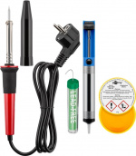 Goobay Lödstiftset och verktygssats i praktisk väska, 20 st. tillbehörssats med lödkolv, skruvmejsel, fystestare, tång