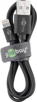 Goobay Apple Lightning laddningssats (5 W) Strömförsörjning med Apple Lightning-kabel 1 m (svart)