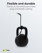 Goobay Lightning till USB-A-textilkabel med metallpluggar 0,5 m elegant och extra robust anslutningskabel för t.ex. Apple iPhone, iPad (Apple MFi certifierad)