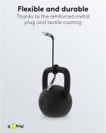 Goobay Micro-USB till USB-A textilkabel med metallkontakter 2 m elegant och extra robust anslutningskabel för enheter med Micro-USB-anslutning