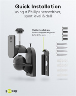 Goobay Högtalarfästning universal universalhögtalarhållare för väggmontering, (svängbart och lutat) för högtalare upp till max. 3,5 kg, svart Goobay Högtalarfästning universal universalhögtalarhållare för väggmontering, (svängbart och lutat) för högtalare upp till max. 3,5 kg, svart