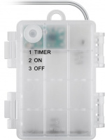 Goobay Set med 3 ljusgranar med 75 lysdioder med timerfunktion, varmvitt (3000 K), batteridrift, för inomhus och utomhusbruk (IP44)