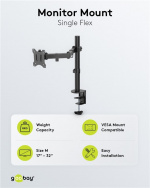 Goobay Skärmfäste Single Flex för bildskärmar mellan 17 och 32 tum (43-81 cm) upp till 8 kg