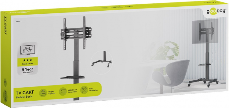 Goobay TV-presentationsställ Basic (storlek L) för TV-apparater eller monitorer mellan 37 och 70 tum (94-178 cm) upp till 35 kg Goobay TV-presentationsställ Basic (storlek L) för TV-apparater eller monitorer mellan 37 och 70 tum (94-178 cm) upp till 35 kg