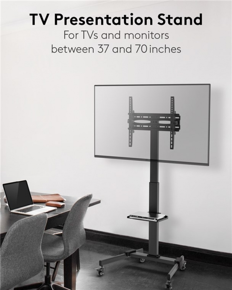 Goobay TV-presentationsställ Basic (storlek L) för TV-apparater eller monitorer mellan 37 och 70 tum (94-178 cm) upp till 35 kg Goobay TV-presentationsställ Basic (storlek L) för TV-apparater eller monitorer mellan 37 och 70 tum (94-178 cm) upp till 35 kg