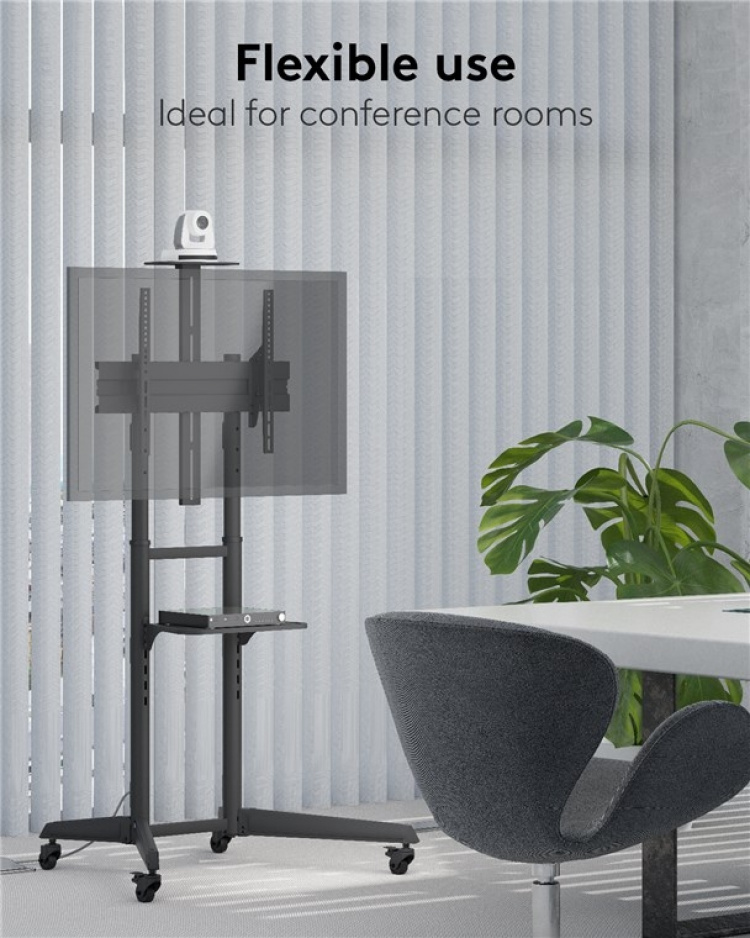 Goobay TV-presentationsstativ Pro (storlek L) för TV-apparater och monitorer mellan 37 och 70 tum (94-178 cm) upp till 50 kg, vinklingsbar