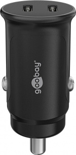 Goobay Dual-USB-C™ PD (Power Delivery) Auto Fast Charger (30 W) 30 W (12/24 V)lämplig för enheter med USB-C™ (Ström Delivery), såsom iPhone 12