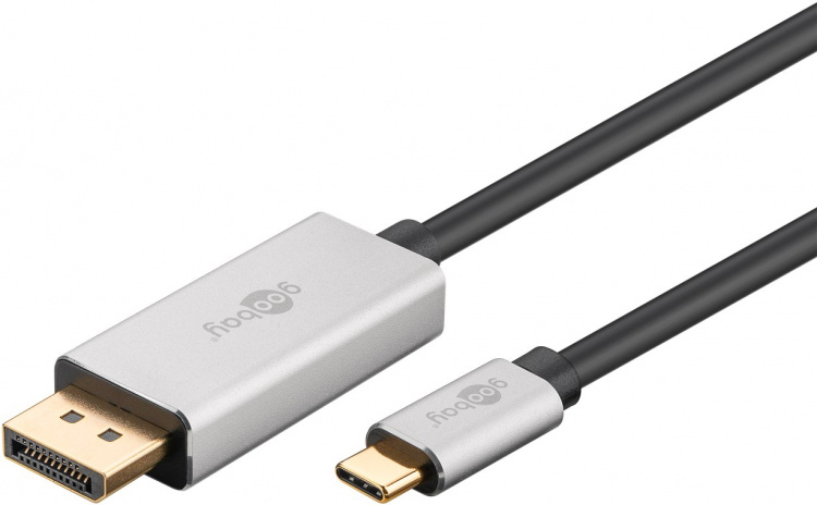 Goobay USB-C™ till DisplayPort™-adapterkabel, 3 m USB-C™-kontakt > DisplayPort™-kontakt