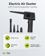 Goobay Elektrisk dammblåsare för kontaktlös rengöring av PC-tillbehör och hushållsartiklar Goobay Elektrisk dammblåsare för kontaktlös rengöring av PC-tillbehör och hushållsartiklar