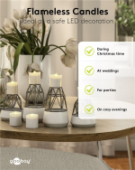 Goobay Uppsättning med 6 LED-värmeljus ljusuppsättning med fjärrkontroll, för inomhusbruk (IP20), varmvitt (2700 K), laddning via USB