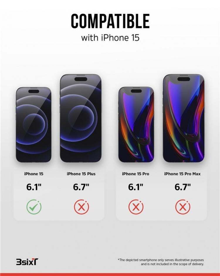 Impact Zero mobilskal 3in1-set kompatibel med Apple iPhone 15, transparent