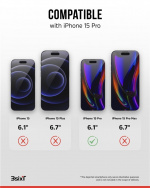 Impact Zero mobilskal 3in1-set kompatibel med Apple iPhone 15 Pro, transparent