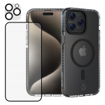 Impact Zero mobilskal 3in1-set kompatibel med Apple iPhone 15 Pro Max, transparent