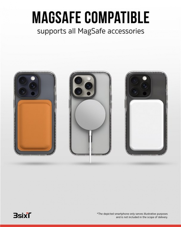 Impact Zero mobilskal 3in1-set kompatibel med Apple iPhone 15 Pro Max, transparent