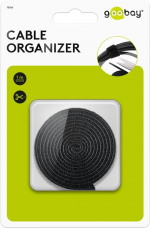 Goobay Kabelhantering kardborrebandrulle (1 m) för att ordna och fästa, kan kortas