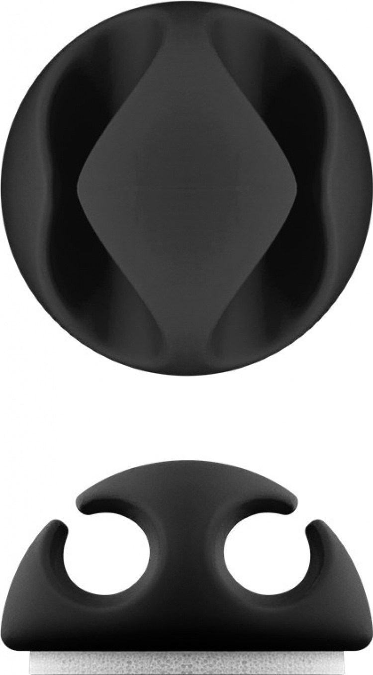 Goobay Kabelhantering 2 urtag, svart 6-pack för att ordna och fästa, avtagbar Goobay Kabelhantering 2 urtag, svart 6-pack för att ordna och fästa, avtagbar