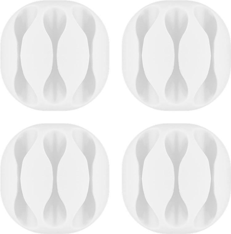 Goobay Kabelhantering 3 urtag, vit 4-pack för att ordna och fästa, avtagbar Goobay Kabelhantering 3 urtag, vit 4-pack för att ordna och fästa, avtagbar