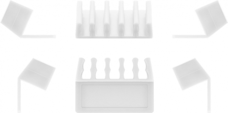 Goobay Kabelhantering 5 urtag, vit 2-pack för att ordna och fästa, avtagbar