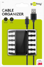 Goobay Kabelhantering 5 urtag, svart 2-pack för att ordna och fästa, avtagbar