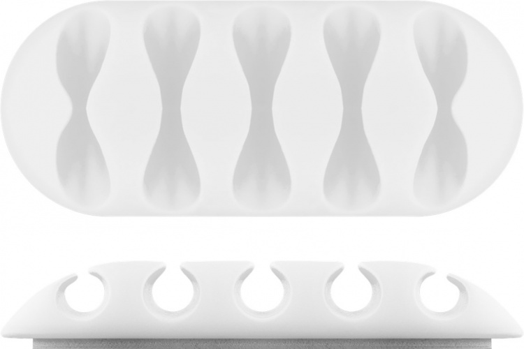 Goobay Kabelhanteringssats, vit 5-pack för att ordna och fästa, avtagbar