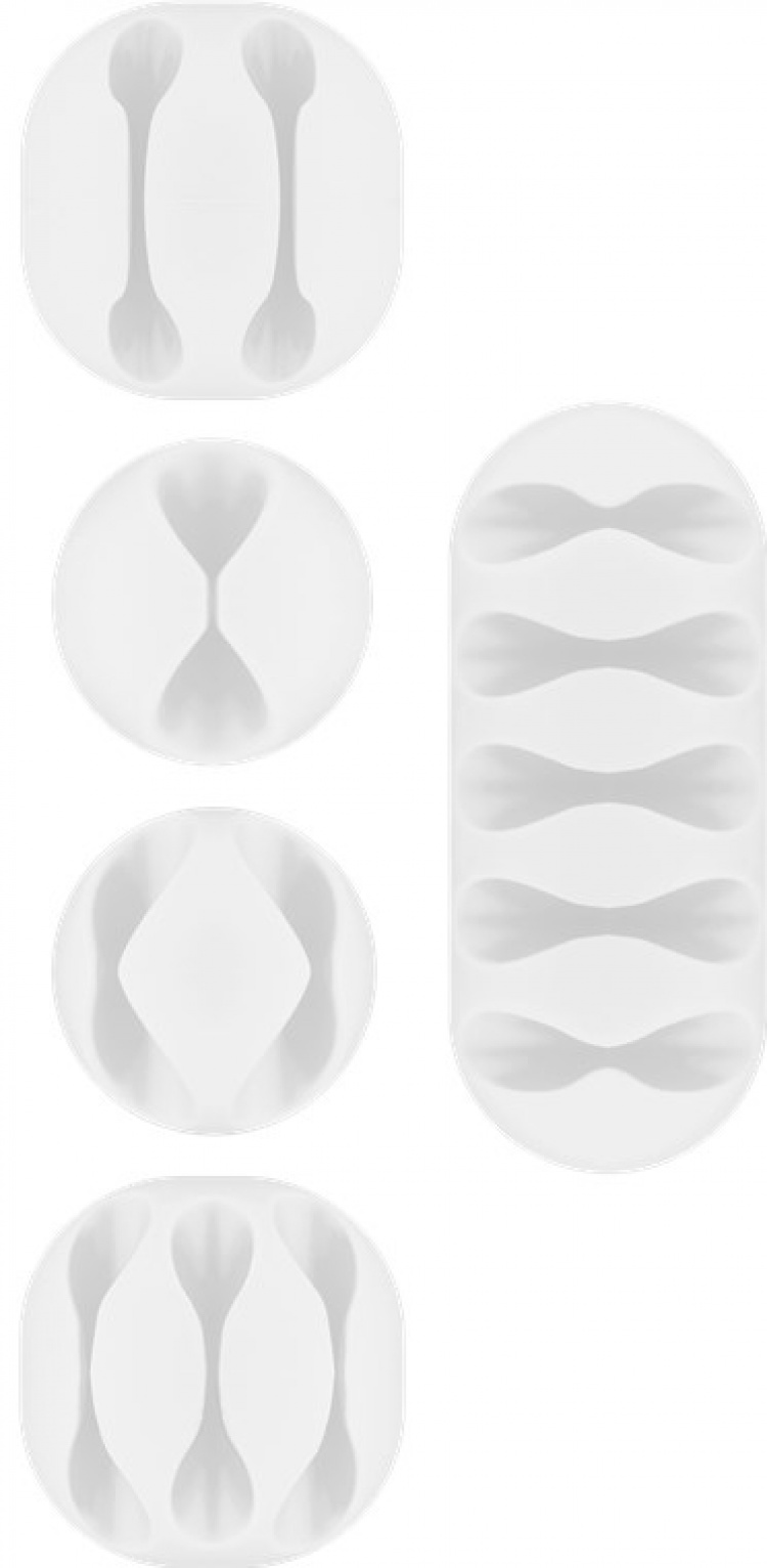 Goobay Kabelhanteringssats, vit 5-pack för att ordna och fästa, avtagbar