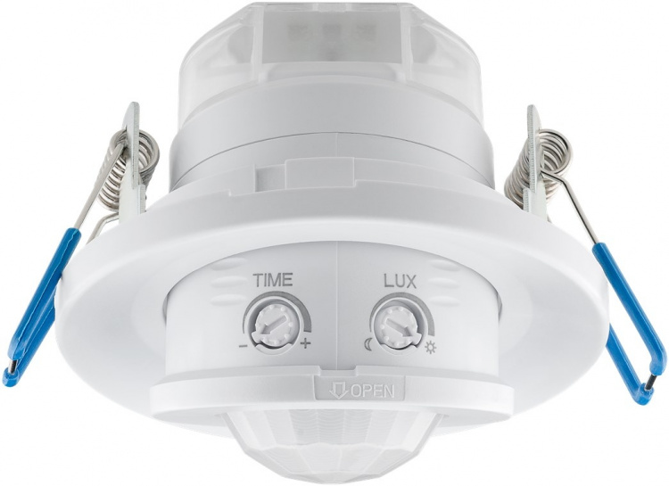 Goobay Infraröd rörelsedetektor för infälld montering i taket, 360°-detektion, 8 m räckvidd, för inomhusbruk (IP20), LED-anpassad