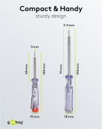 Fixpoint Spänningsprovare, set med 2 st., 140 mm och 190 mm lämplig för spänningar mellan 200 V och 250 V