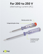 Fixpoint Spänningsprovare, set med 2 st., 140 mm och 190 mm lämplig för spänningar mellan 200 V och 250 V