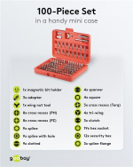 Fixpoint Bitssats, 100 delar bitsats för sladdlösa skruvmejslar och spärrnycklar Fixpoint Bitssats, 100 delar bitsats för sladdlösa skruvmejslar och spärrnycklar