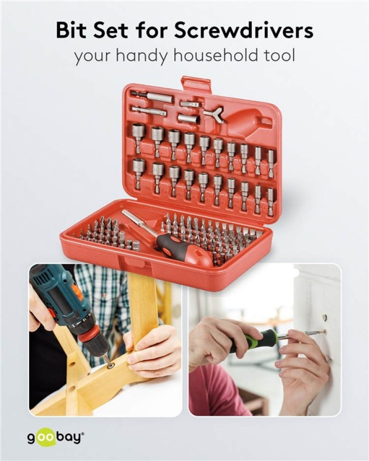 Fixpoint Bitssats, 113 delar bitsats för sladdlösa skruvmejslar och spärrnycklar Fixpoint Bitssats, 113 delar bitsats för sladdlösa skruvmejslar och spärrnycklar