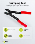 Fixpoint Crimptång för isolerade och oisolerade kabelskor multifunktionell tång för att krympa, klippa och avlägsna kablar samt för att förkorta skruvar Fixpoint Crimptång för isolerade och oisolerade kabelskor multifunktionell tång för att krympa, klippa och avlägsna kablar samt för att förkorta skruvar