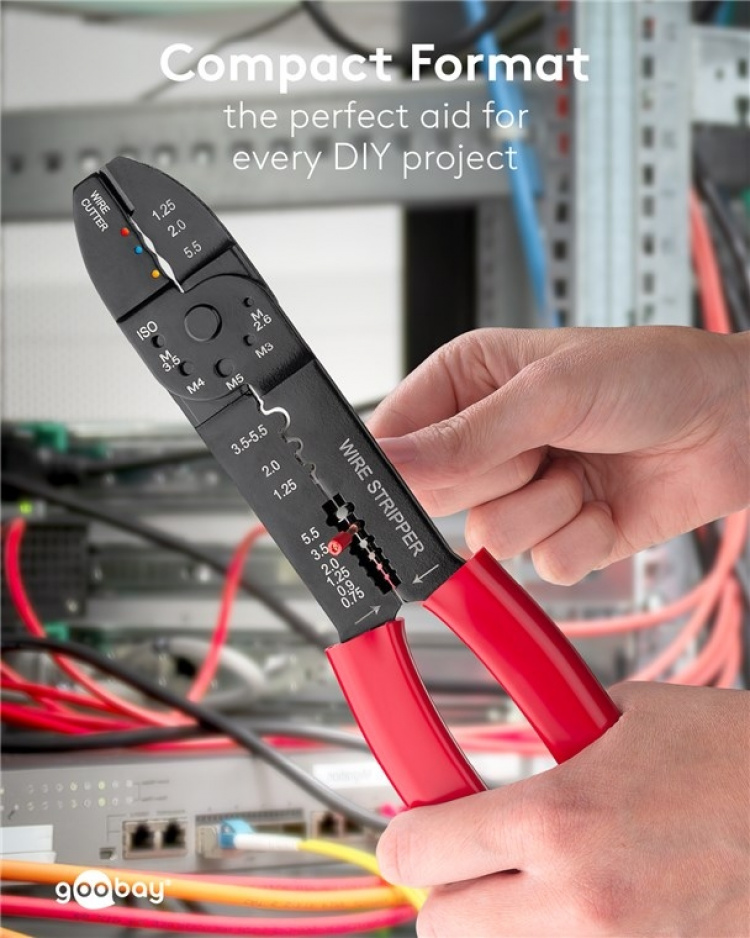 Fixpoint Crimptång för isolerade och oisolerade kabelskor multifunktionell tång för att krympa, klippa och avlägsna kablar samt för att förkorta skruvar Fixpoint Crimptång för isolerade och oisolerade kabelskor multifunktionell tång för att krympa, klippa och avlägsna kablar samt för att förkorta skruvar