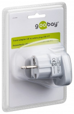 Goobay Reseadapter Storbritannien till EU, vit UK-uttag > stickkontakt med skyddsjord (typ F, CEE 7/7)