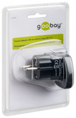 Goobay Reseadapter Storbritannien till EU, svart UK-uttag > stickkontakt med skyddsjord (typ F, CEE 7/7)