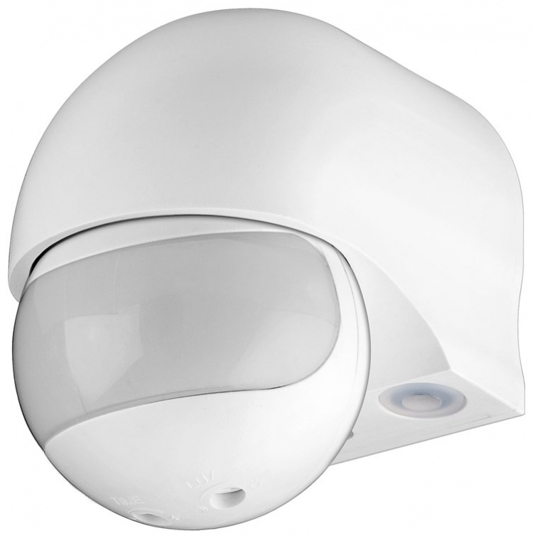 Goobay Infraröd rörelsedetektor för väggmontering, 180° detektering, 12 m räckvidd, för utomhusbruk (IP44), LED-anpassad