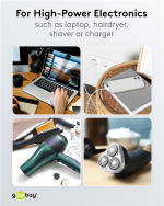 Goobay Nätadapter US, svart uttag med skyddsjord (typ F, CEE 7/3) > Amerikansk/japansk kontakt (typ B, NEMA 5-15, 3-polig)