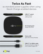 Goobay Trådlös snabbladdare 15 W Lämplig för smartphones och enheter med Qi-standard