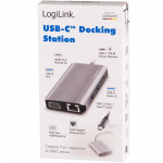 LogiLink USB-C-dockningsstation 7-i-1 HDMI/VGA/RJ45/USB-C 100W PD