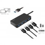 LogiLink USB 3.0-hub (3.2 Gen1) 4 USB-A-portar LogiLink USB 3.0-hub (3.2 Gen1) 4 USB-A-portar