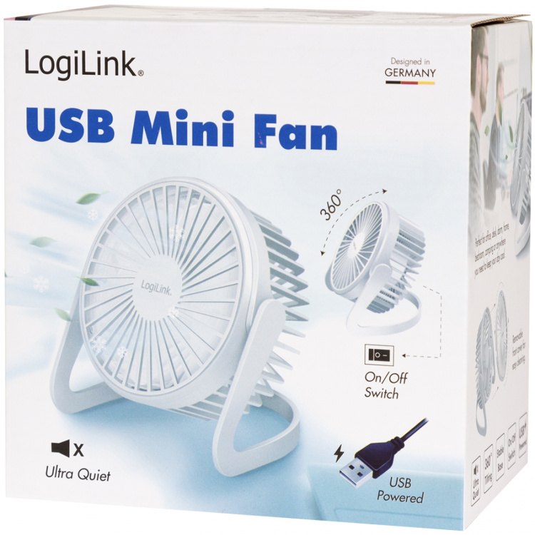 LogiLink USB-fläkt Ø12,7 cm Vit