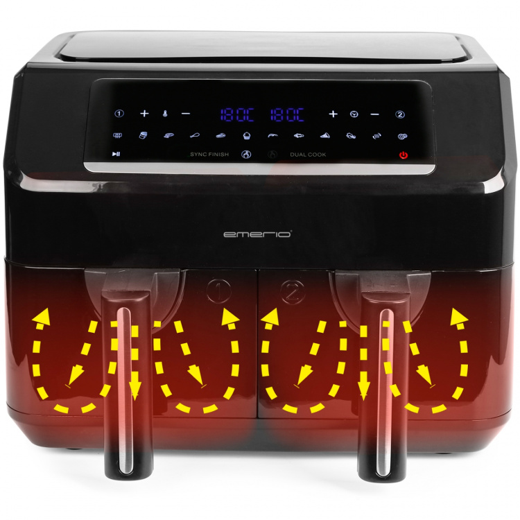 Emerio Airfryer Dubbel 3,6l+3,6l AF-130376.1 BPA fri 2400watt Emerio Airfryer Dubbel 3,6l+3,6l AF-130376.1 BPA fri 2400watt